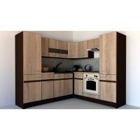Bucatarie de Colt GENA NEW 11 DR. 210-230, Cu Corp de Cuptor, Stejar Sonoma